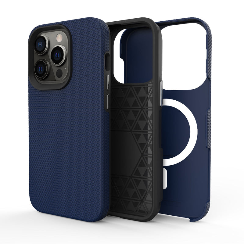 Blue Triangle Case with Magnetic Compatibility for iPhone 16 Pro