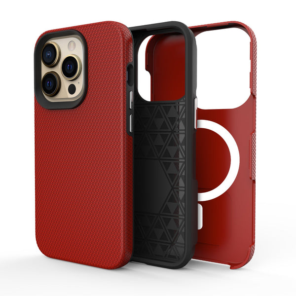 Red Triangle Case with Magnetic Compatibility for iPhone 16 6.1