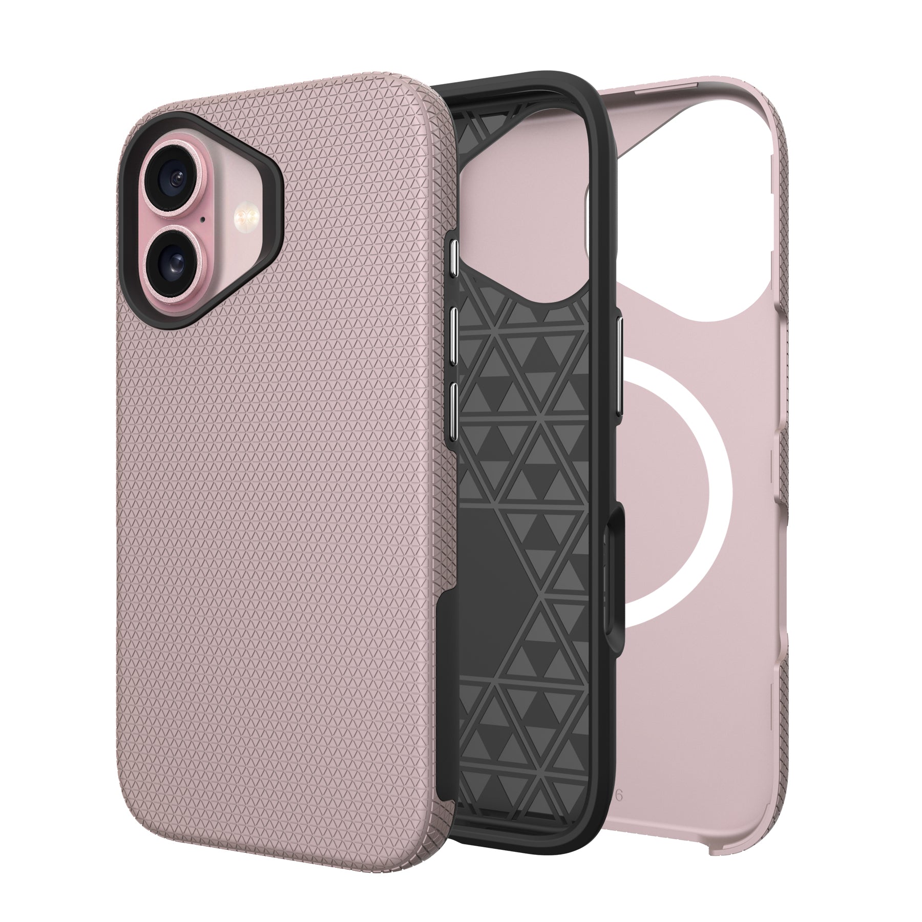 Rose Gold Triangle Case with Magnetic Compatibility for iPhone 17