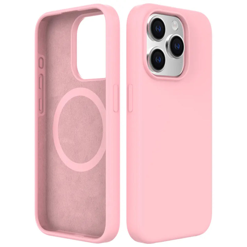 Light Pink Soft Magnetic Silicone Case for iPhone 13 Pro Max