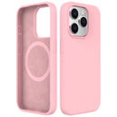 Light Pink Soft Magnetic Silicone Case for iPhone 15 Pro Max