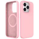 Light Pink Soft Magnetic Silicone Case for iPhone 16 Pro