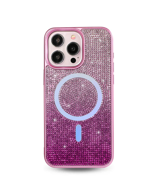 Pink Magnetic Crystal Case for iPhone 16 Plus