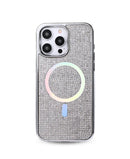 Silver Magnetic Crystal Case for iPhone 16 Pro Max