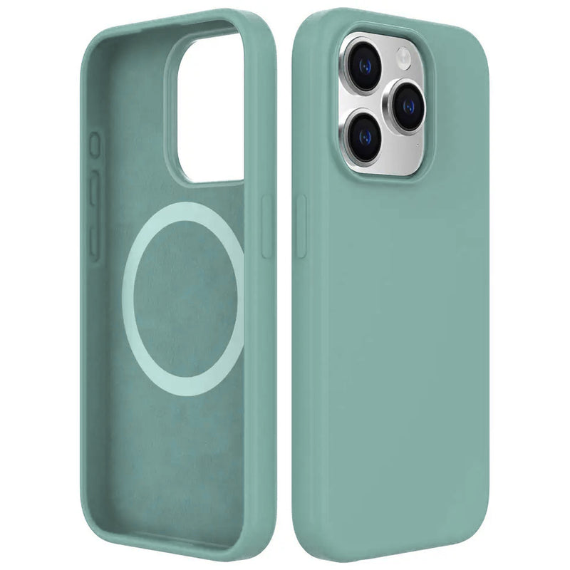 Teal Soft Magnetic Silicone Case for iPhone 16 6.1