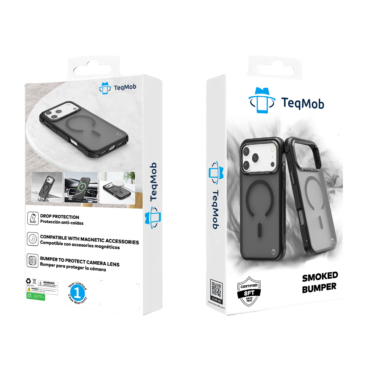 Black Smoked Bumper with Magnetic Compatibility for iPhone 17 6.1 with package