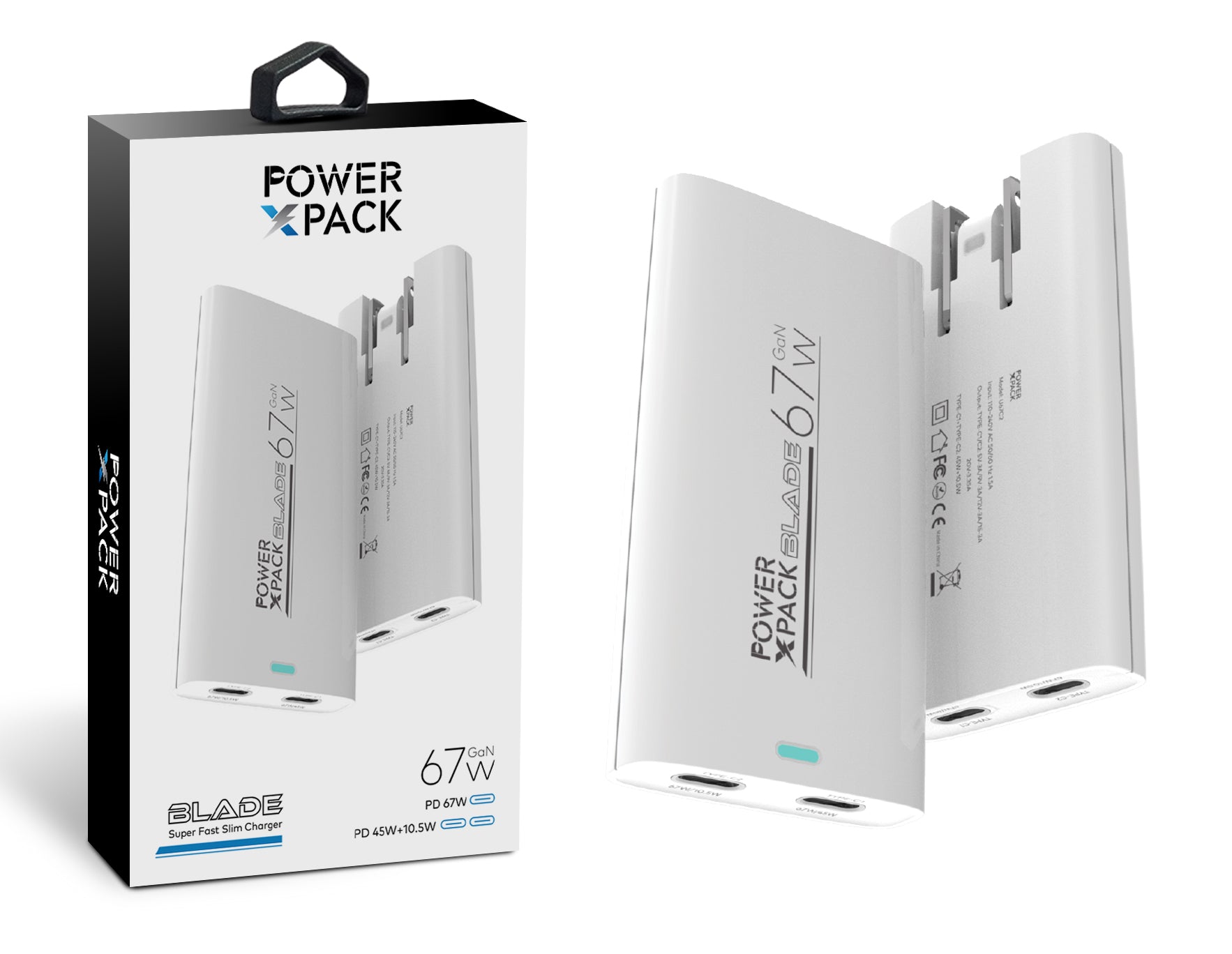 Power X Pack BLADE 67W GaN Dual Type-C Ultra Thin Fast Charger