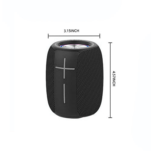 HD-22 Black Portable Speaker with LED lights and Power Bank