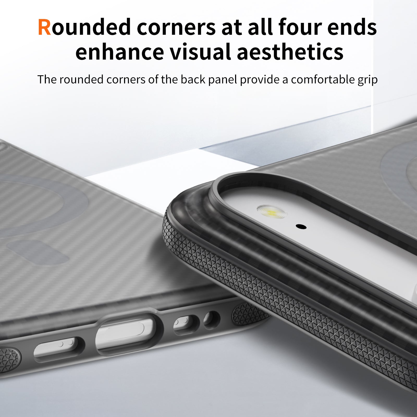 Light Gray + Gray Magnetic Hard Shell Carbon Fiber Case for iPhone 17 Air