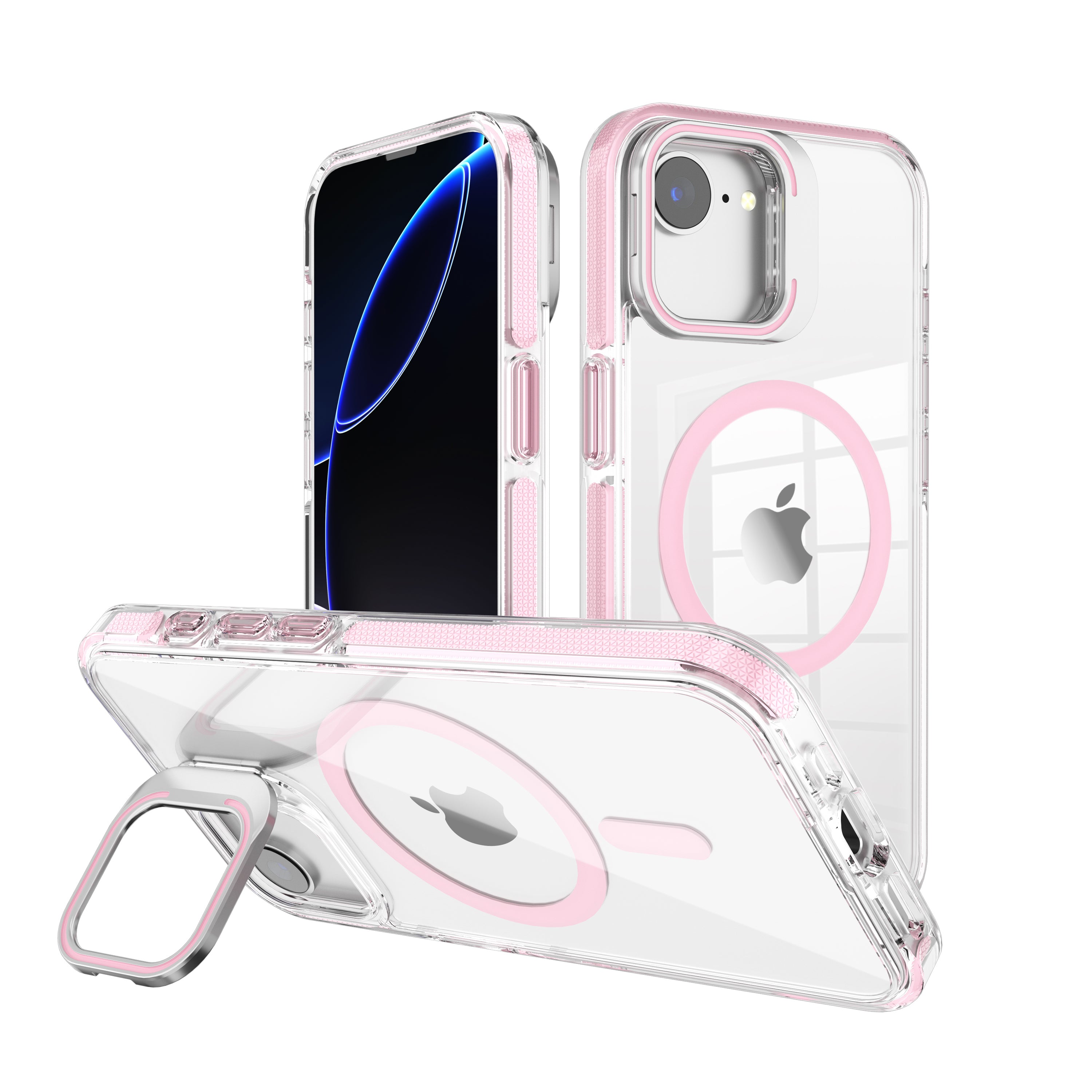 Pink Camera Kickstand Magnetic Case for iPhone 16e