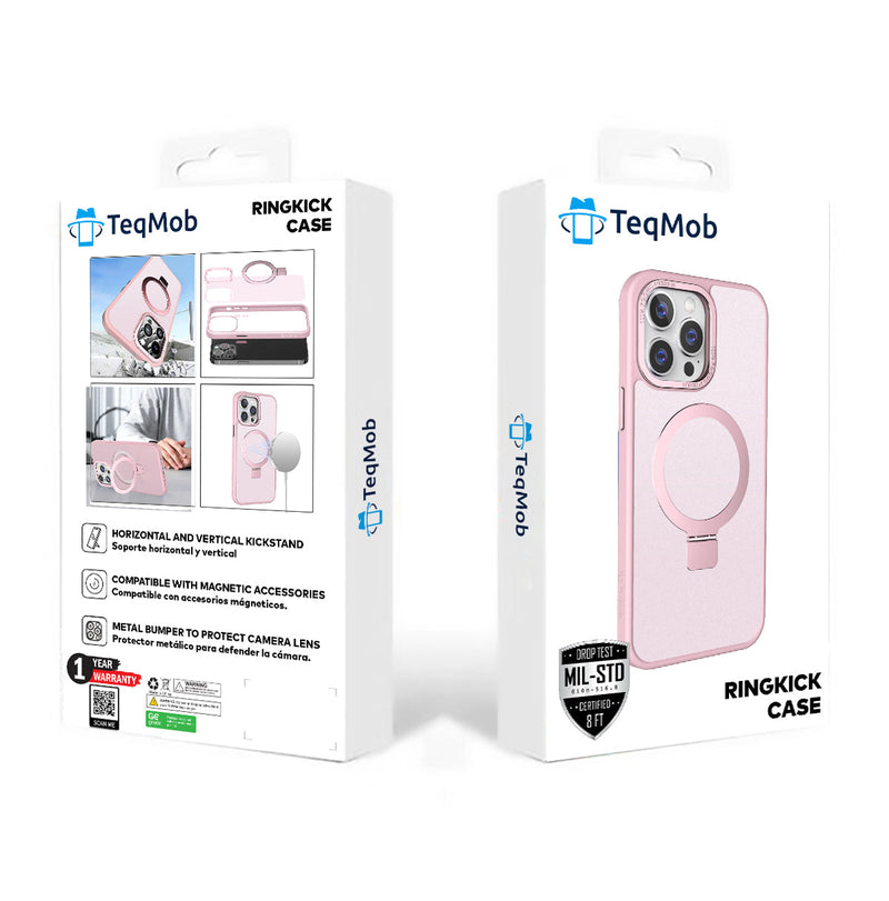 Pink Smoked Kickstand with Magnetic Compatibility in Package for iPhone 16 Plus