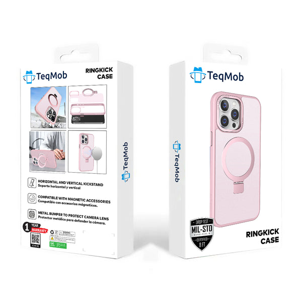 Pink Smoked Kickstand with Magnetic Compatibility for iPhone 15 Pro with package