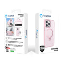 Pink Smoked Kickstand with Magnetic Compatibility for iPhone 15 6.1 / 14 6.1 with package