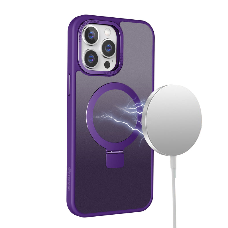 Purple Smoked Kickstand with Magnetic Compatibility for iPhone 15 6.1