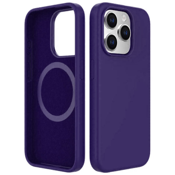 Dark Purple Soft Magnetic Silicone Case for iPhone 14 Pro Max