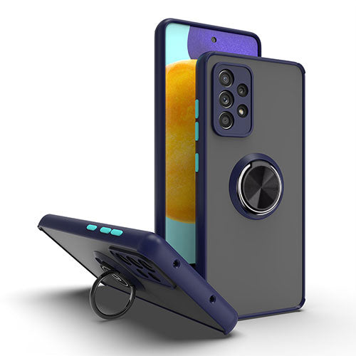 Blue TPU Frame Case with Ring for Galaxy S25 FE