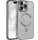 Silver Glitter Soft TPU Case with Magnetic Compatibility for iPhone 13 Pro