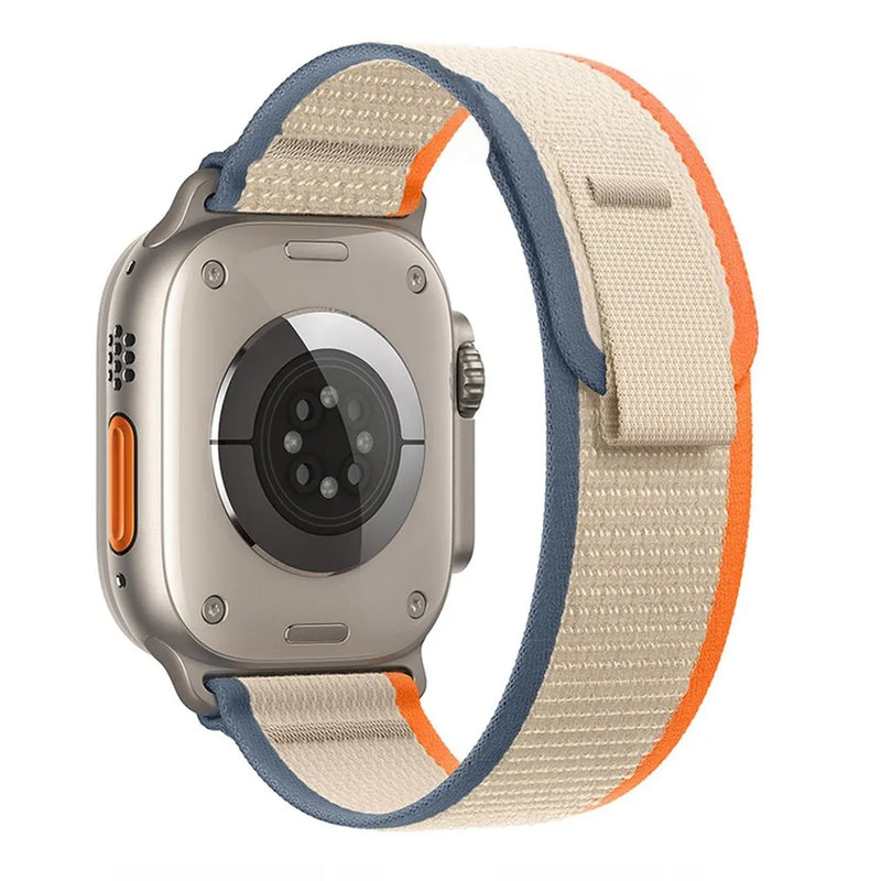 Orange and Beige Nylon Loop Band for Apple Watch 49" / 45" / 44" / 42"