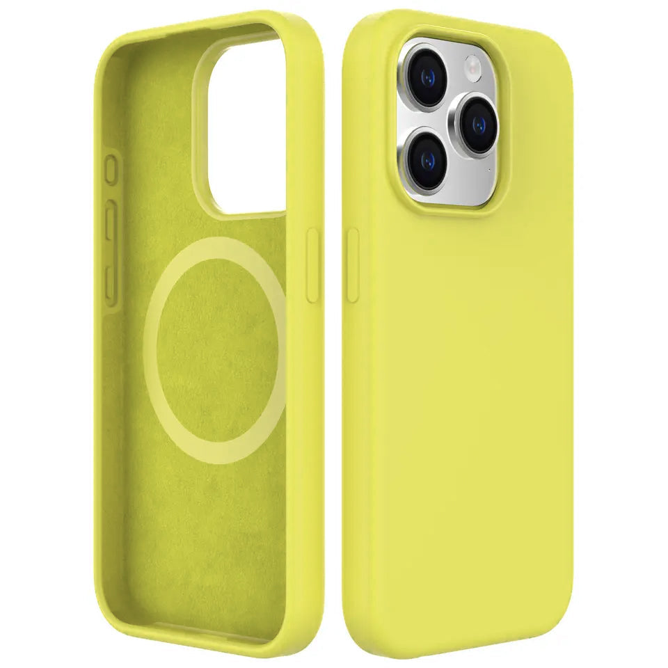 Yellow Soft Magnetic Silicone Case for iPhone 17 6.1