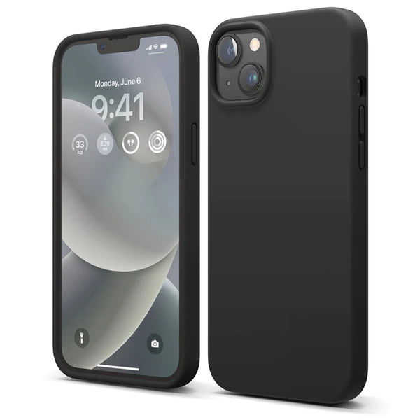 Black Soft Silicone Case for iPhone 15 Plus 6.7 / 14 Plus 6.7