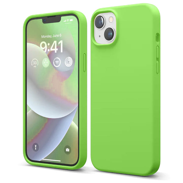 Neon Green Soft Silicone Case for iPhone 15 Plus 6.7 / 14 Plus 6.7