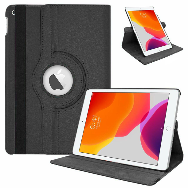 Black iPad 10.2" PU Leather Folio Folding 360 Case