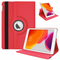 Red iPad 10.2" PU Leather Folio Folding 360 Case