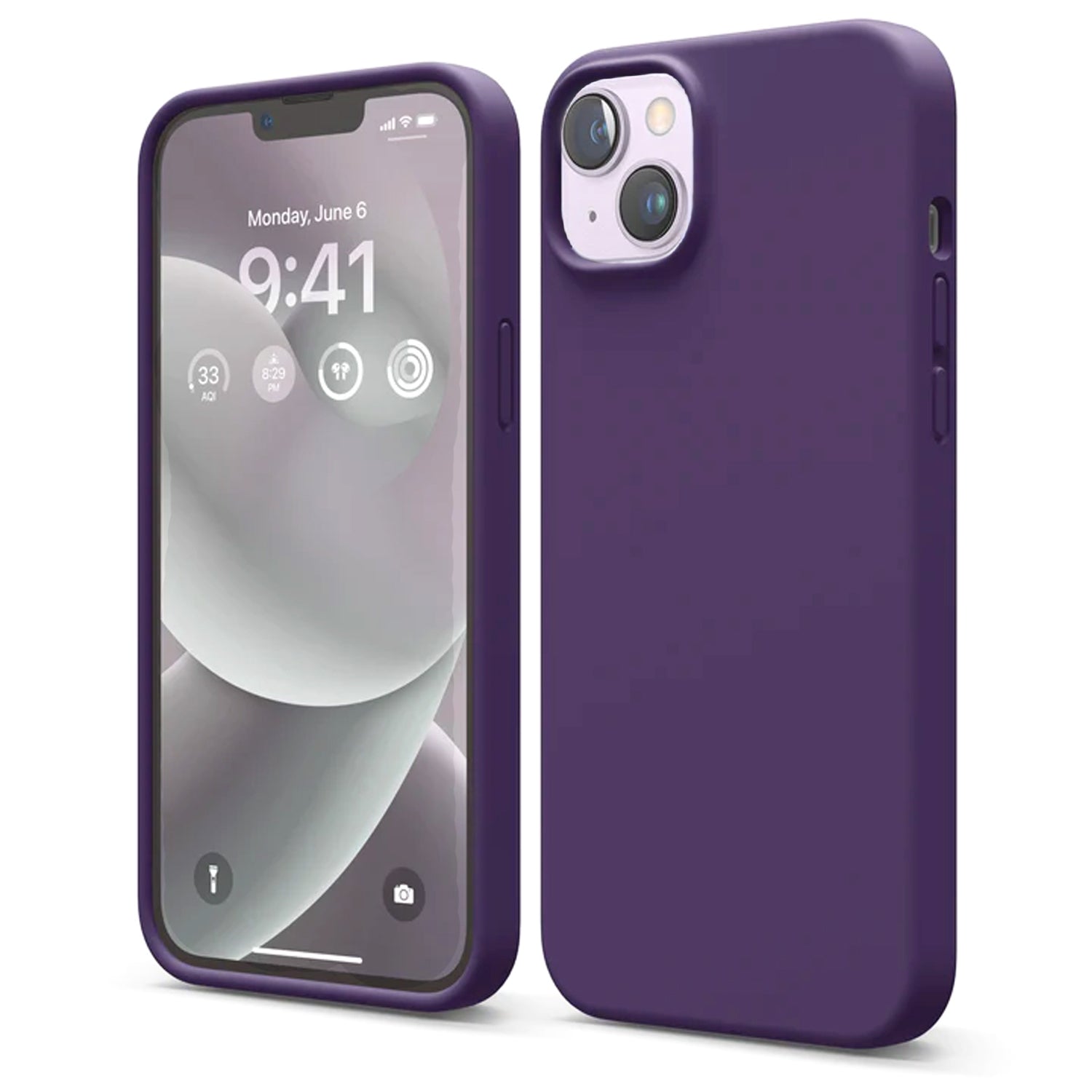 Purple Soft Silicone Case for iPhone 15 Plus 6.7 / 14 Plus 6.7