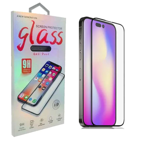 for iPhone 14 Pro MAX EDGE to EDGE Tempered Glass with Anti Dust Grill