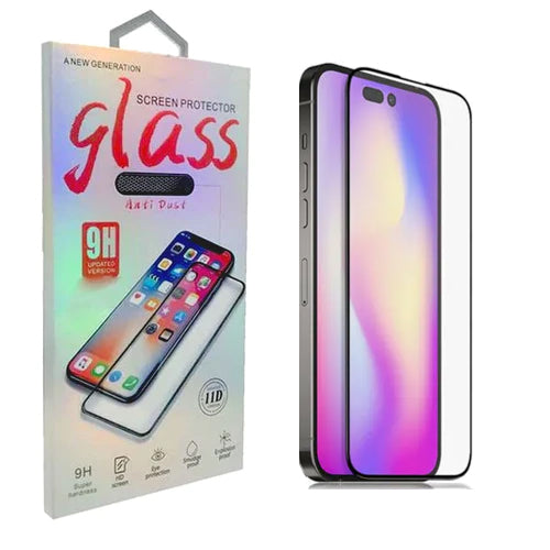 for iPhone 14 Pro EDGE to EDGE Tempered Glass with Anti Dust Grill