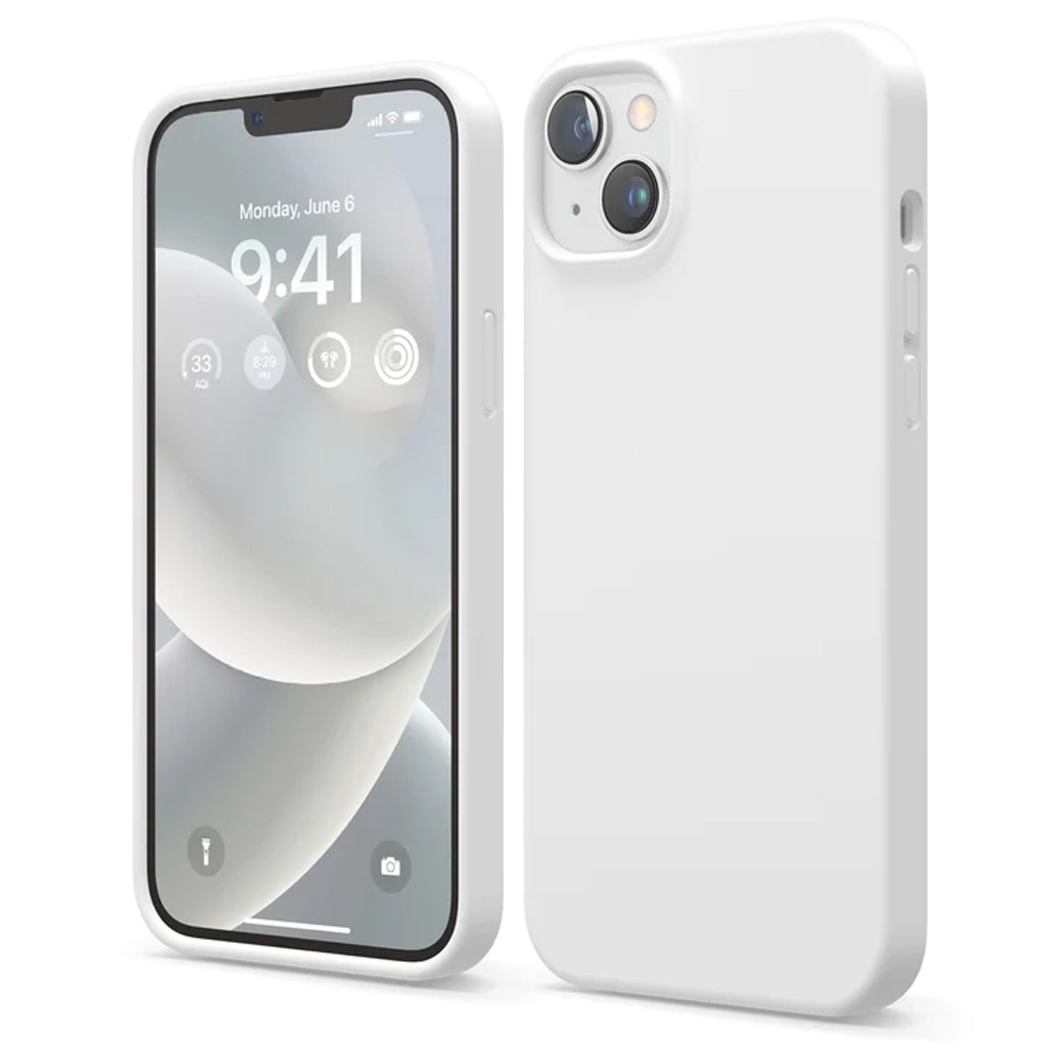 White Soft Silicone Case for iPhone 15 Plus 6.7 / 14 Plus 6.7