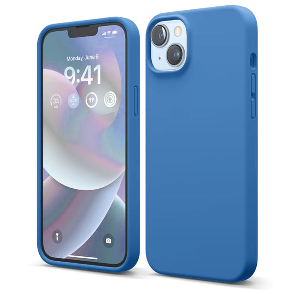 Blue Soft Silicone Case for iPhone 15 Plus 6.7 / 14 Plus 6.7