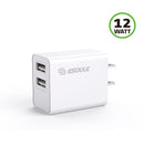 White 2.4A Dual USB Wall Adapter - NO PACKAGING