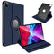 Navy iPad PRO 12.9 2020-2022 PU Leather Folio Folding 360 Case