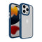 Navy Blue TPU Frame with Camera Bumper - Yellow Button Soft Texture for iPhone 14 Pro