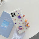 Square Case Purple Planet Design for iPhone 13 Pro Max