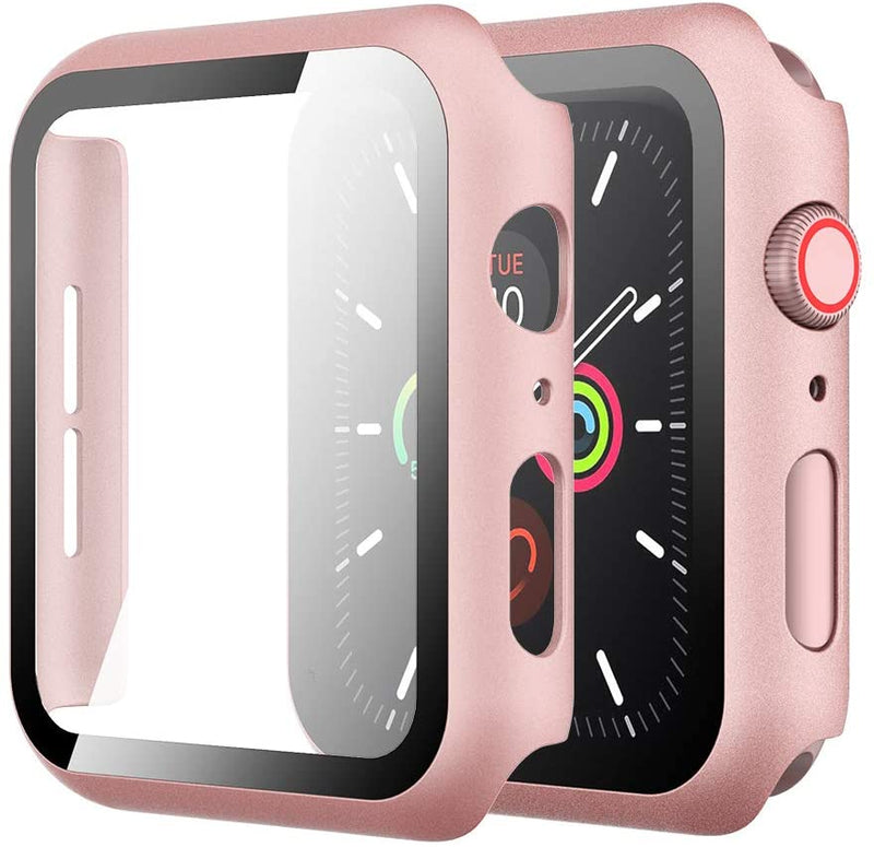 44mm Bumper case RoseG for iWatch with tempered glass built in