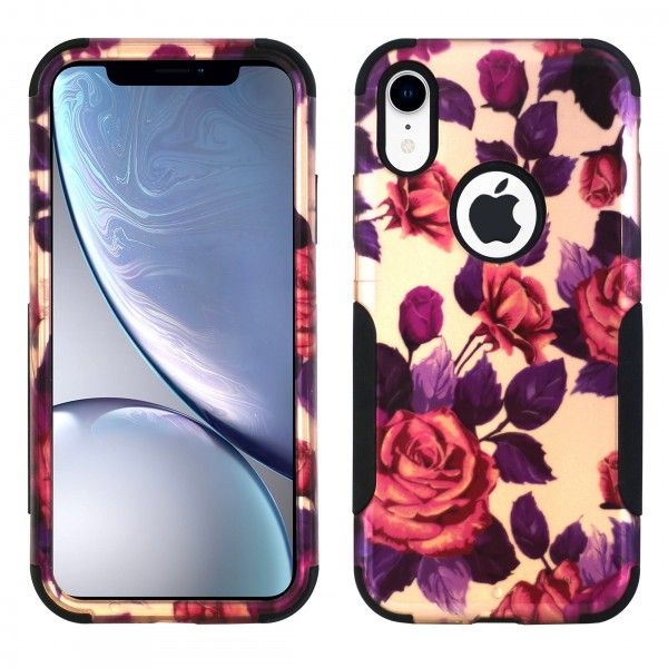 iPhone X/XS Aries Design Roses Leaf Black