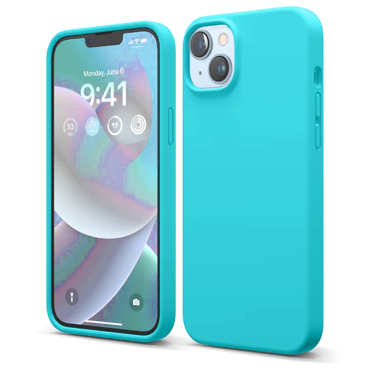 Mint Soft Silicone Case for iPhone 15 Plus 6.7 / 14 Plus 6.7