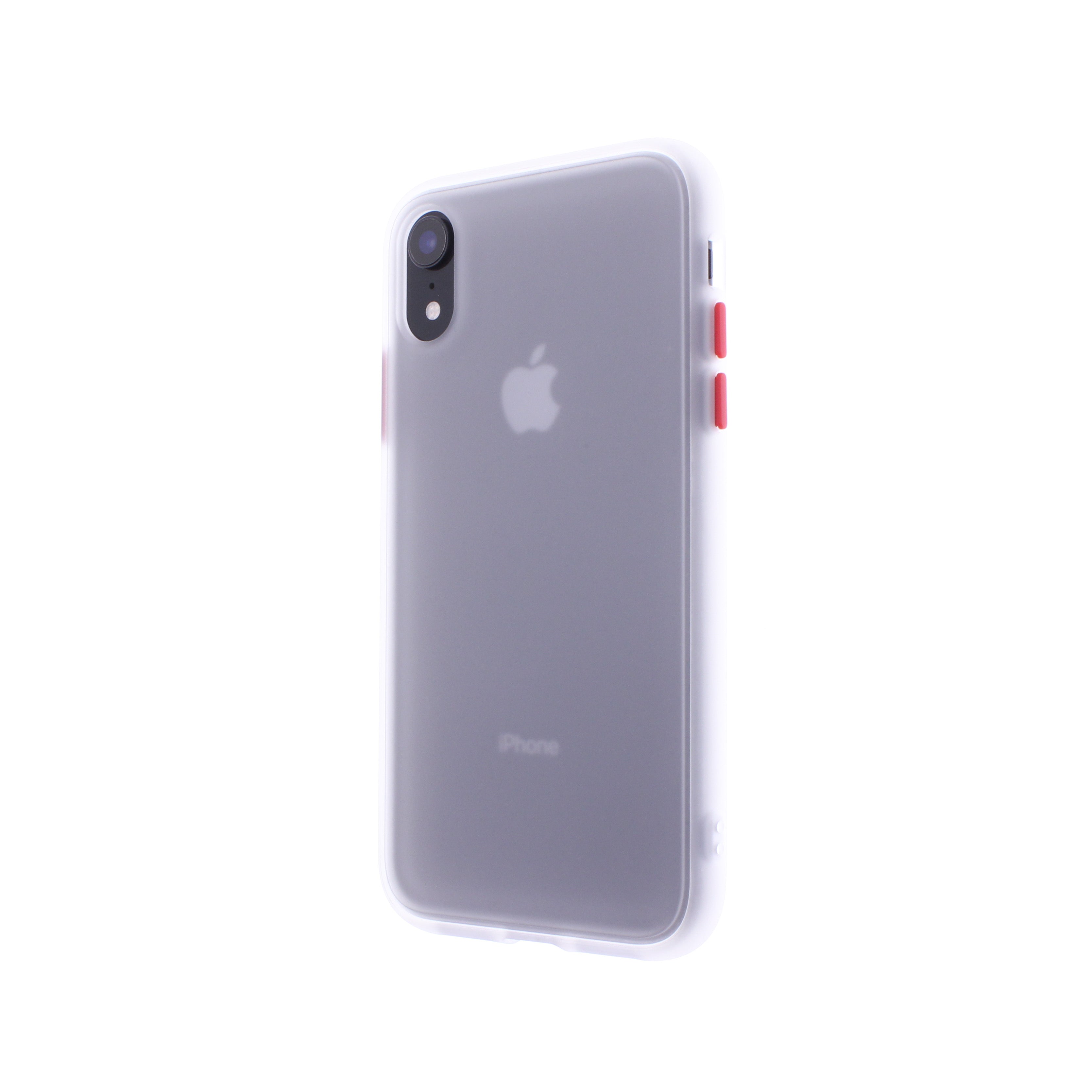 White TPU Frame Red Button Soft Texture iPhone XR