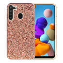 Samsung Galaxy A21 Deluxe Glitter Diamond Electroplated PC TPU Hybrid - Rose Gold