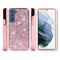 Pink S22 Plus Deluxe Glitter Diamonds Electroplated PC TPU Hybrid