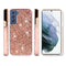 For Samsung Galaxy S22 Deluxe Diamond Bling Glitter Case Cover - Rose Gold