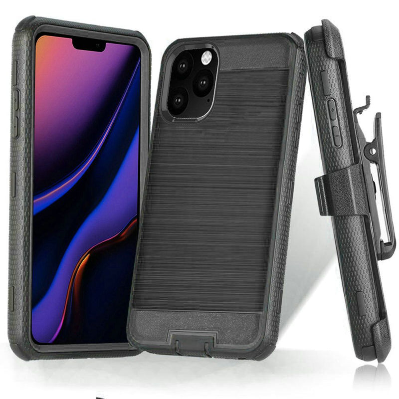 Black iPhone 11 PRO Fused PC TPU 3 in 1 Holster