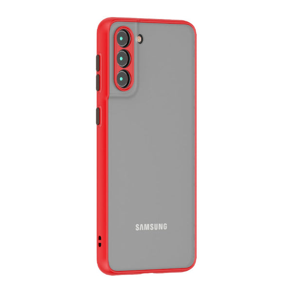 Red TPU Frame Black Button Soft Texture Galaxy S23 Ultra