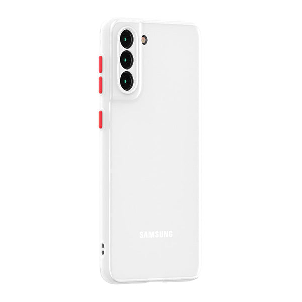 White TPU Frame Red Button Soft Texture Galaxy S23