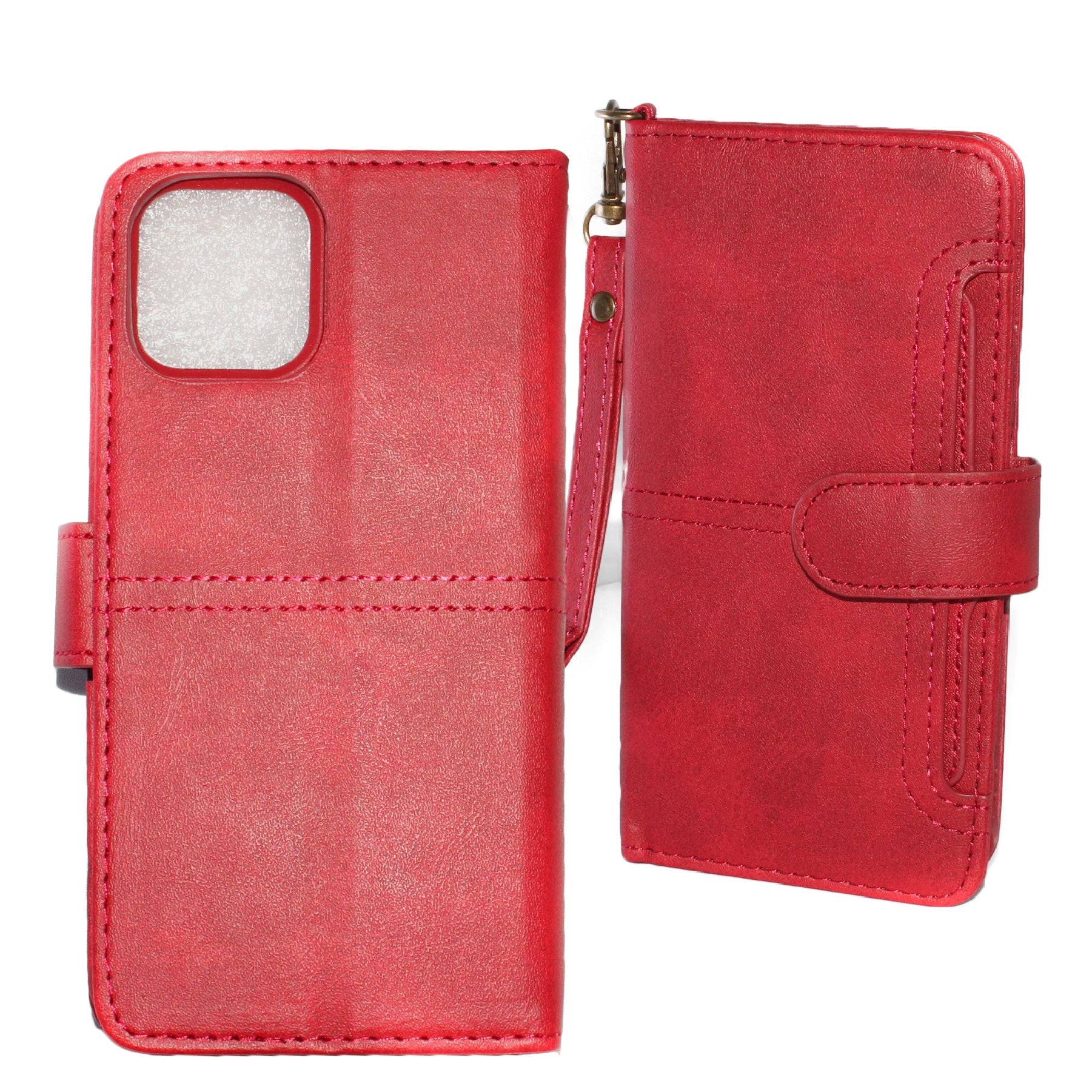 Red iPhone 13 PRO MAX Folio Wallet Premium Detachable case