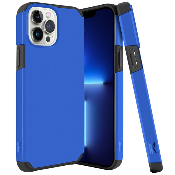 For iPhone 13 Pro Premium Minimalistic Slim Tough ShockProof Hybrid Case Cover - Classic Blue