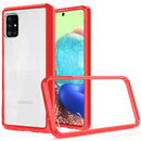 Samsung A71 5G UW Version Clear Transparent Hybrid Case Cover - Clear PC + Red TPU