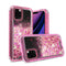 Hot pink iPhone 11 PRO 3in1 High Quality Transparent Liquid Glitter Snap On Hybrid